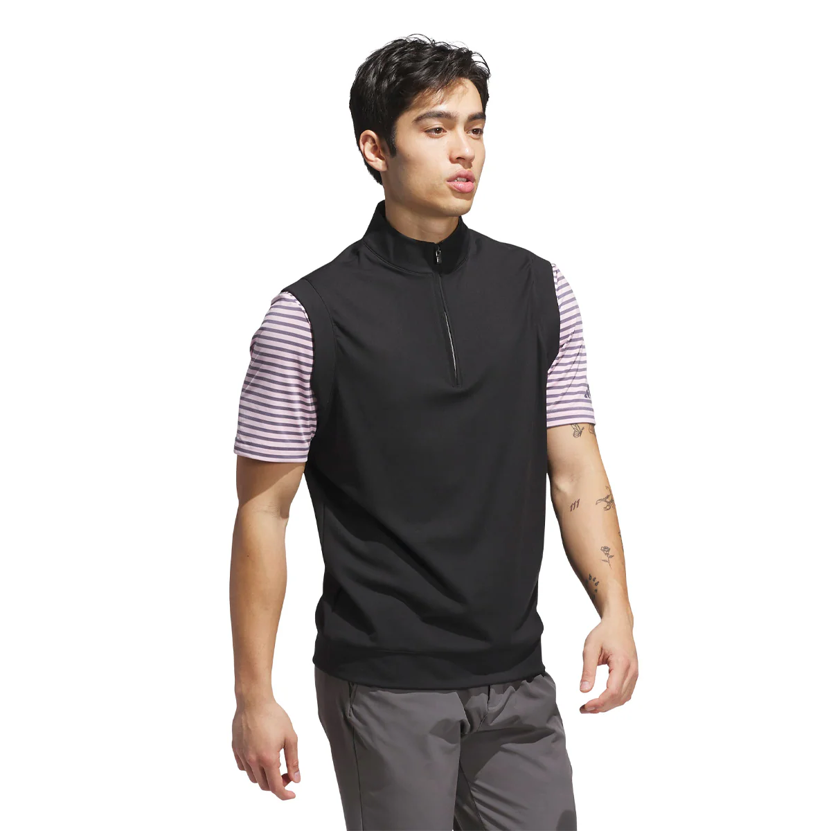 Adidas Classic vest 1/4 zip - Sort - Image 3