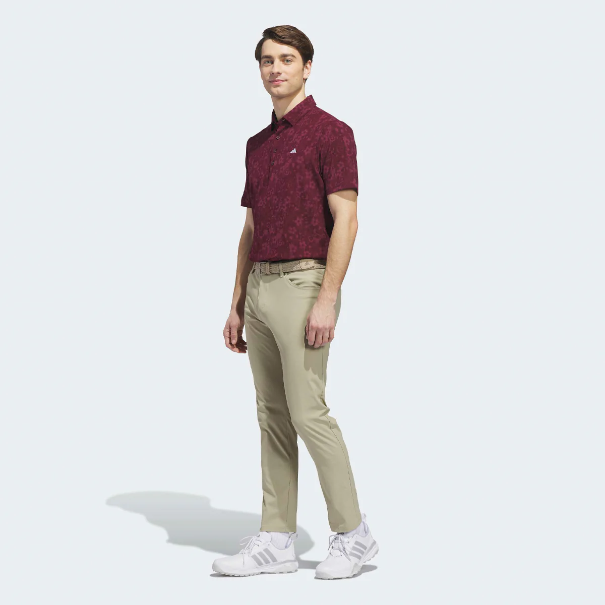 Adidas Ultimate365+ Climacool Butterspun Mighty Blossom polo - Burgundy - Image 5