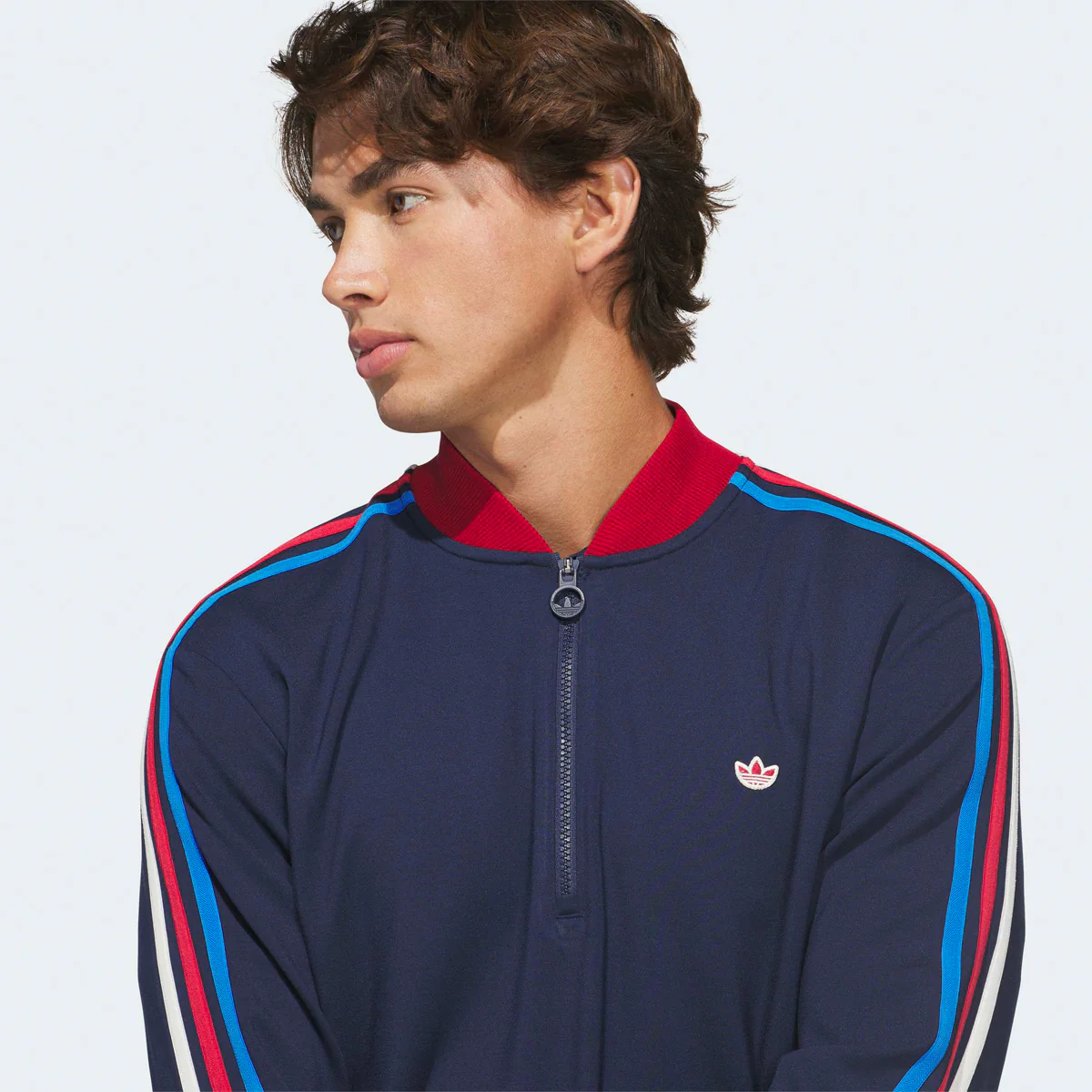 Adidas Golf Originals 3-Stripes 1/4 zip midlayer - Navy - Image 3