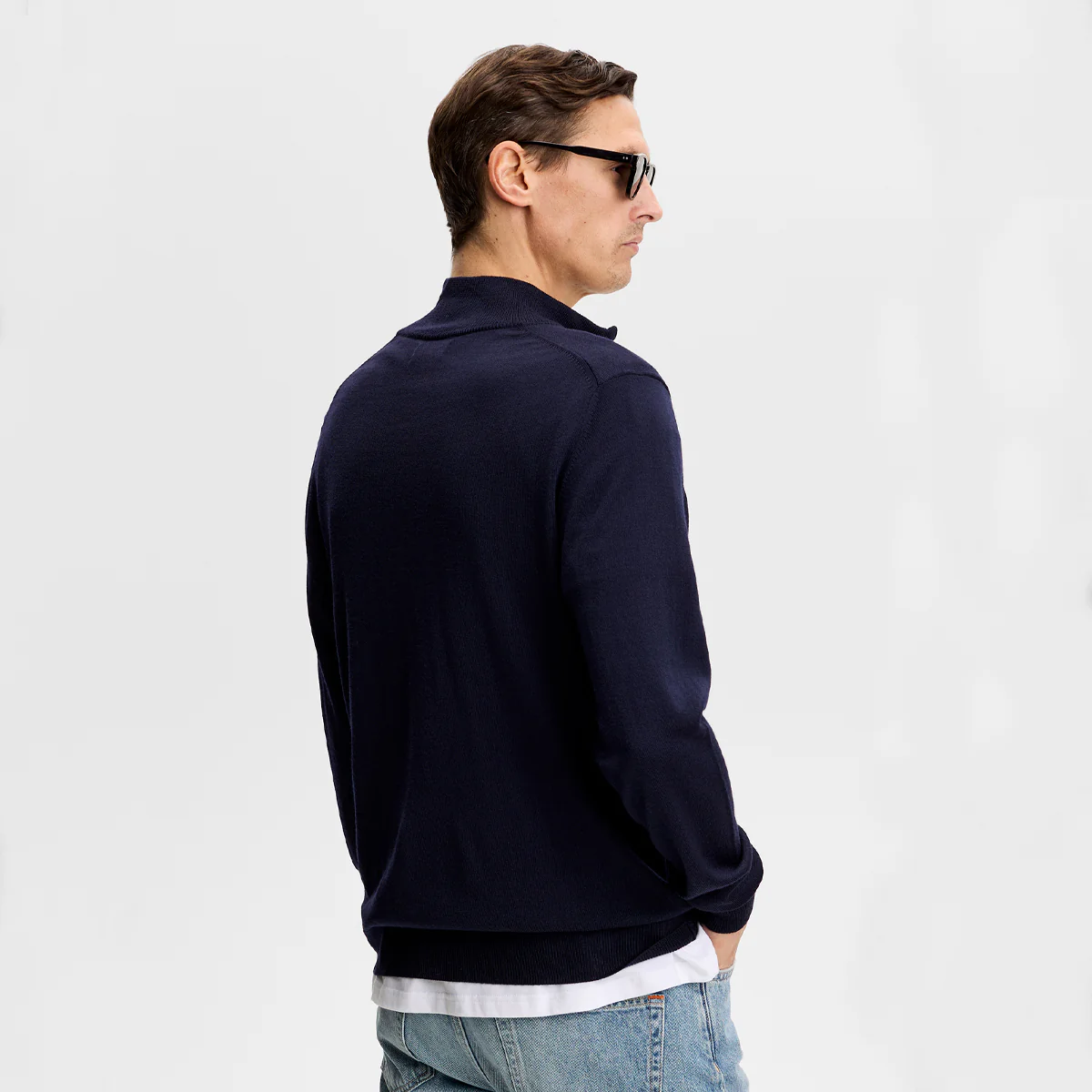 J.Lindeberg Kiyan Quarter Zip sweater - Navy - Image 2